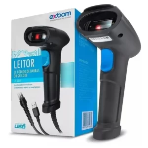 Leitor De Código De Barras Exbom, Com Fio USB