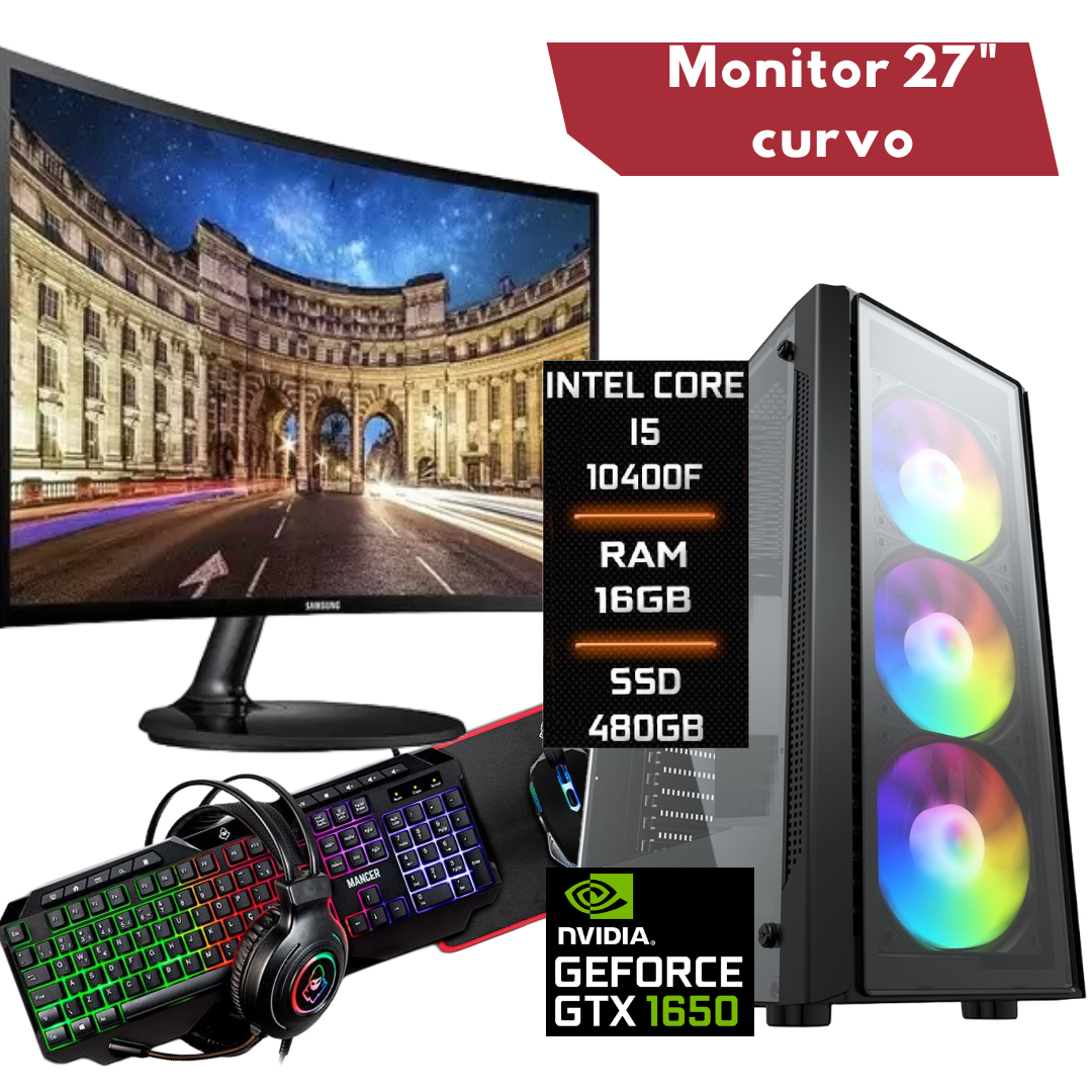 Computador Completo Gamer i5 16Gb SSD 480G RGB monitor 27″ - Virtual  Equipamentos