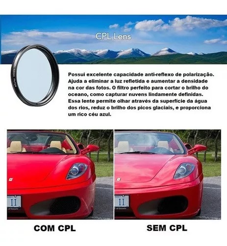 Filtro Lentes Circulares Polarizadas 37mm Celular Cpl Uv - Imagem 3