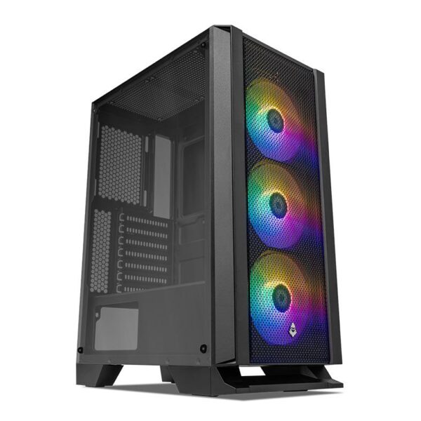 GABINETE GAMER MANCER NAROK, RGB, MID-TOWER, LATERAL DE VIDRO, COM 3 FANS