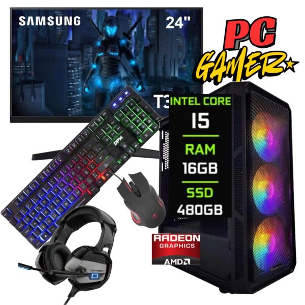 PC Gamer Ryzen 5 5500, 32GB DDR4, SSD 1TB RX 7600