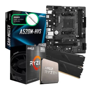 Kit Upgrade, Processador Ryzen 5 5500, Placa Mãe A520M DDR4 + 16 GB 3200 MHz