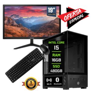 Computador Completo i5 16G SSD 480 c/ monitor HDMI 19 Wi-Fi
